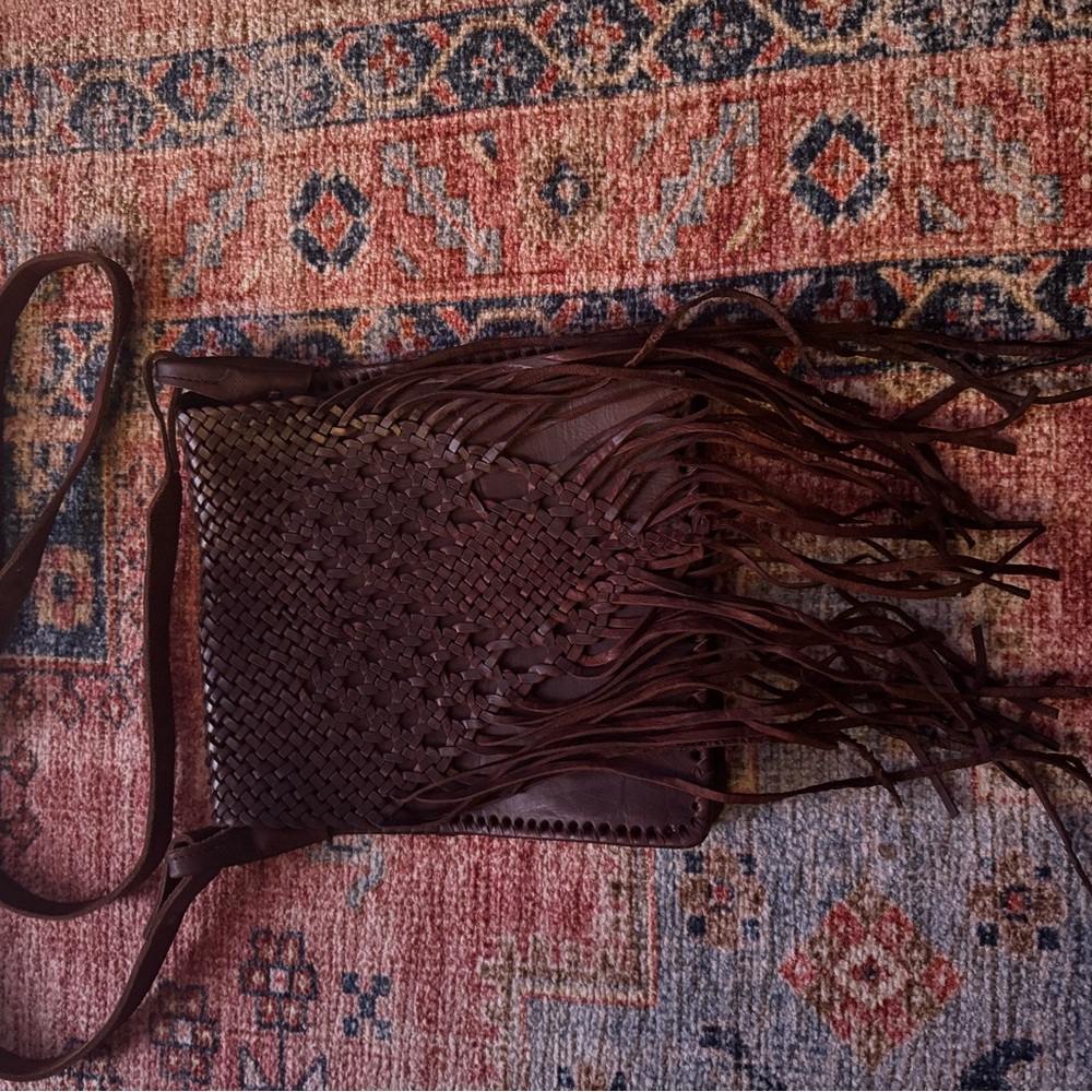 Brown Fringe Crossbody Bag